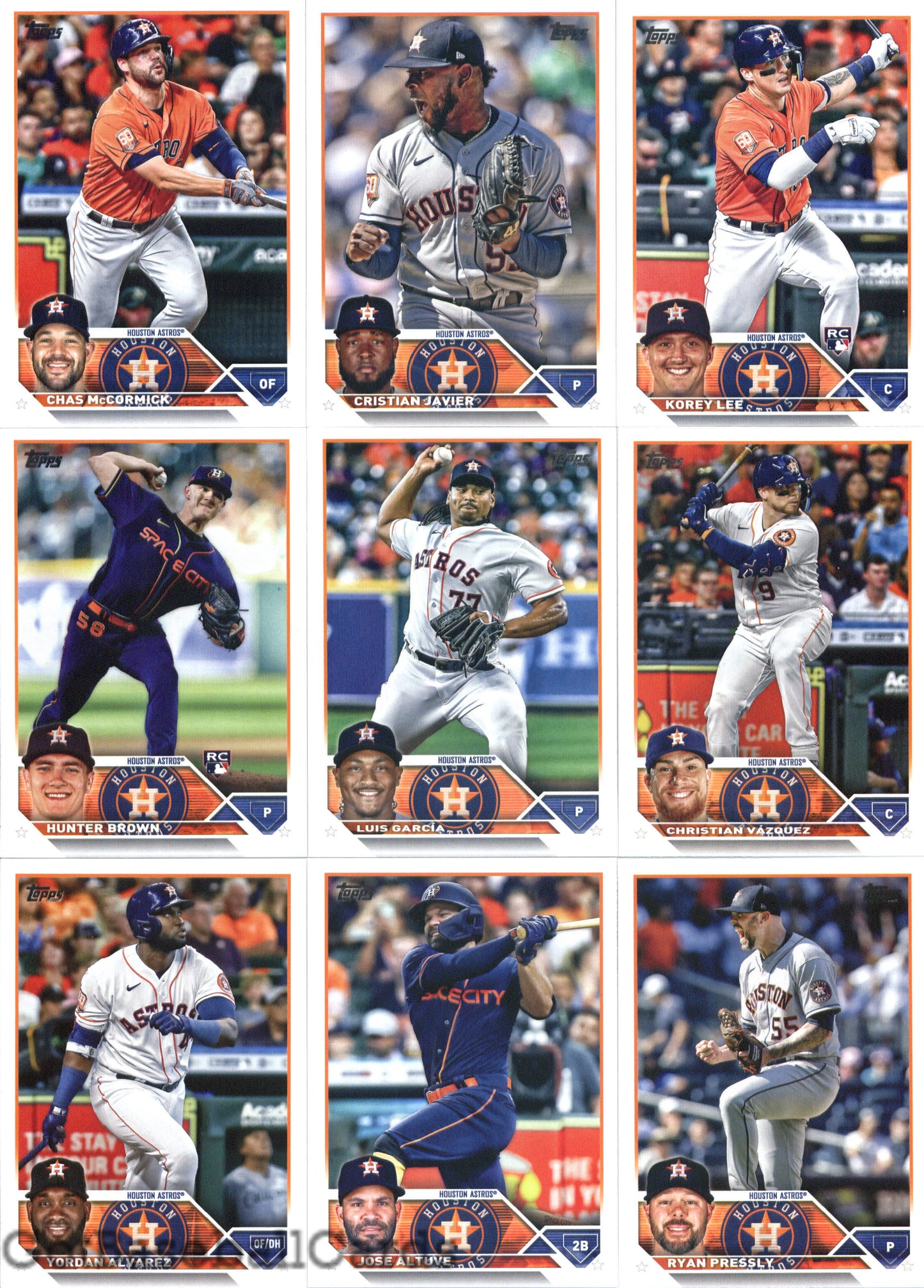 2023 Topps Complete Master Houston Astros Team Set of 27 Cards