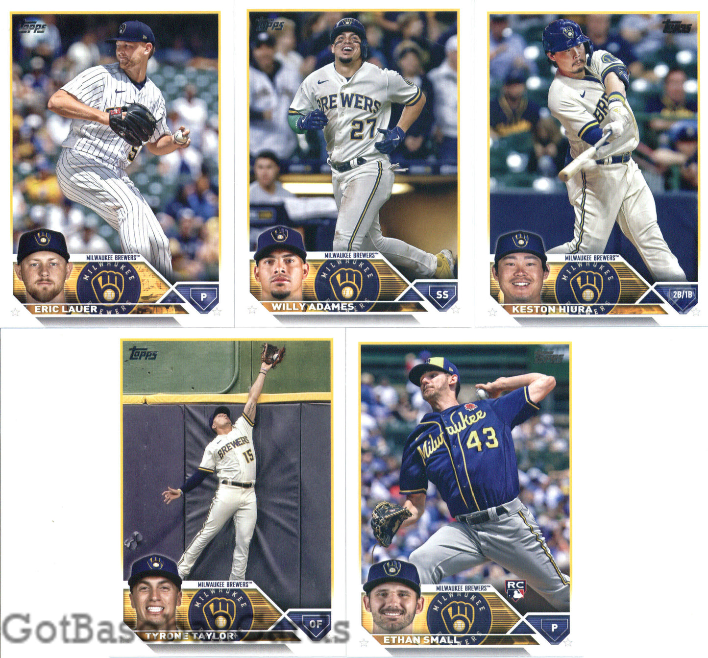 2023 Topps Complete Set (Series 1 & 2) Milwaukee Brewers Team Set of 20 Cards