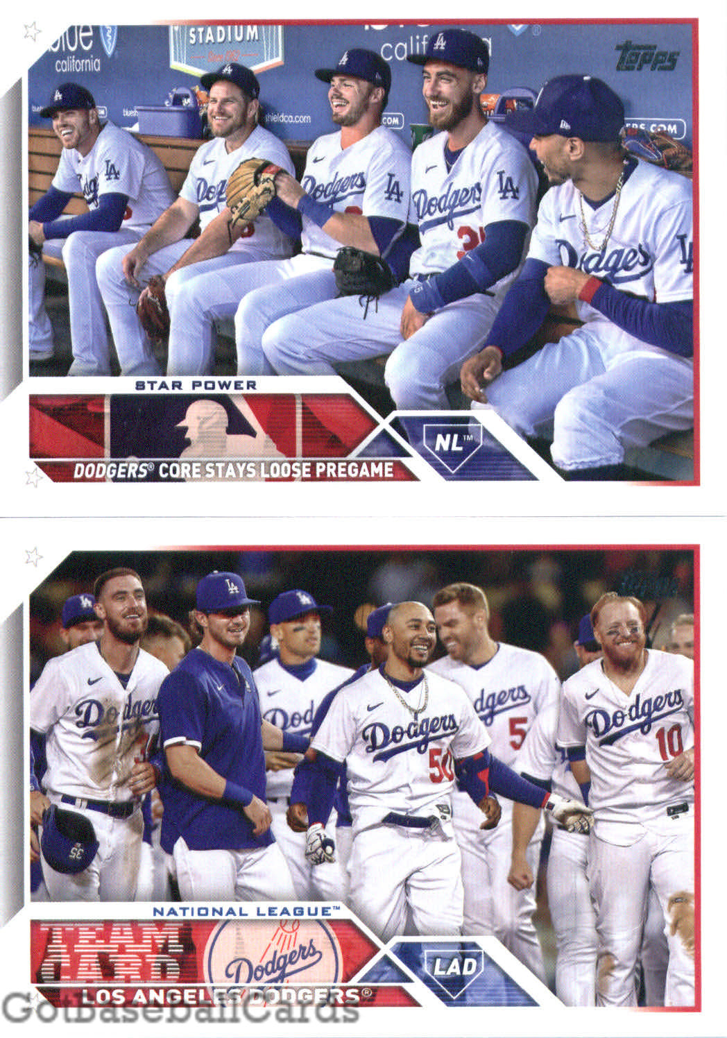 2023 Topps Complete Set (Series 1 & 2) Los Angeles Dodgers Team Set of 21 Cards