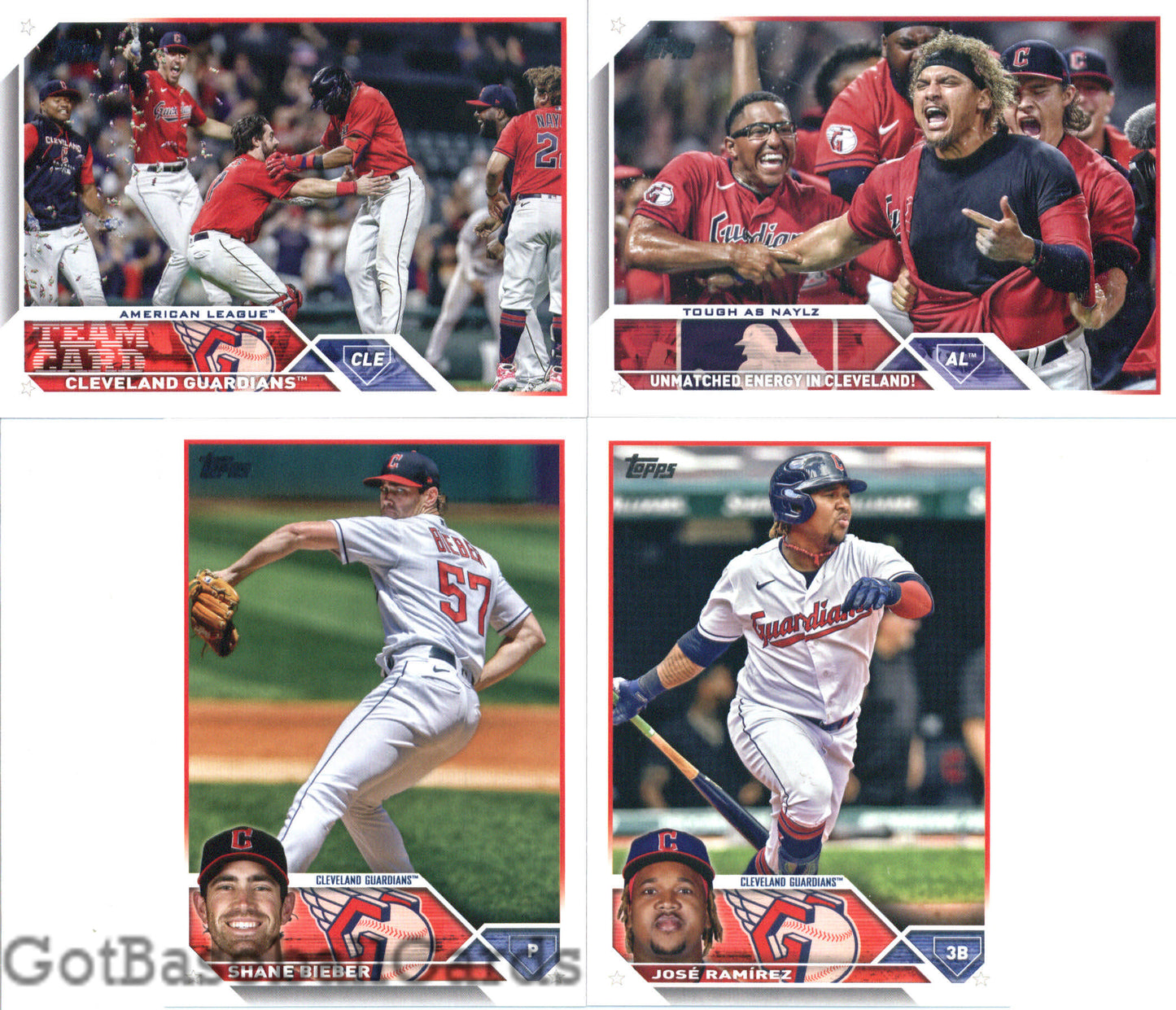 2023 Topps Complete Set (Series 1 & 2) Cleveland Guardians Team Set of 25 Cards