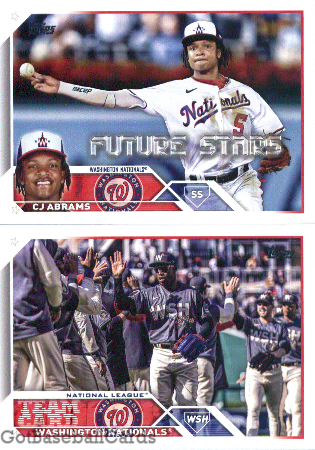2023 Topps Complete Set (Series 1 & 2) Washington Nationals Team Set of 18 Cards