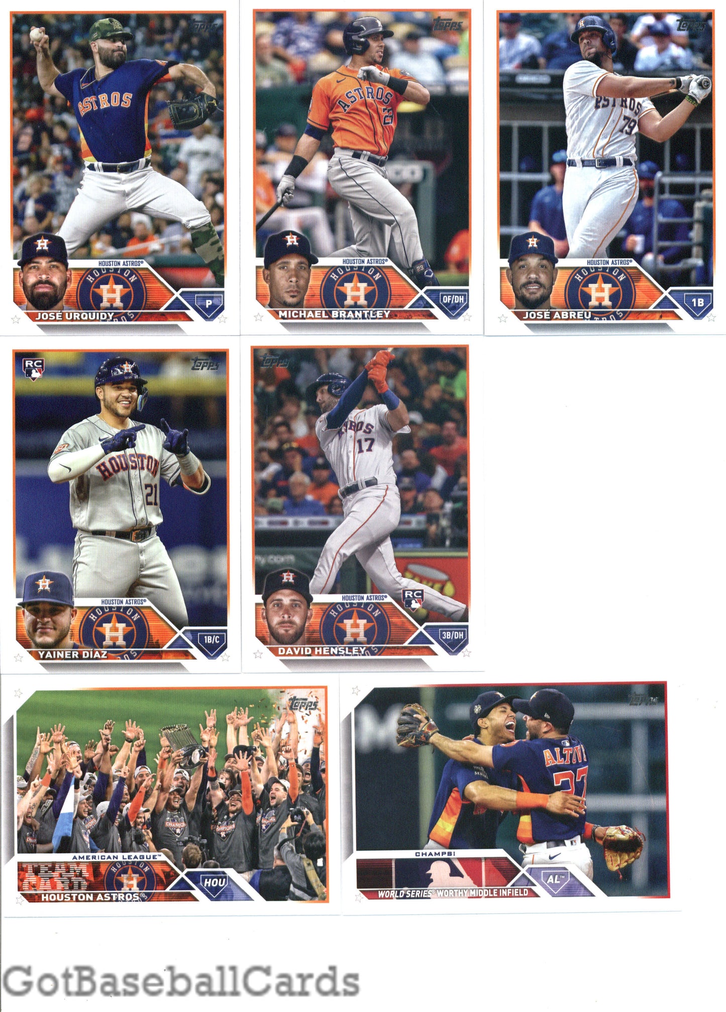 2023 Topps Complete Master Houston Astros Team Set of 27 Cards