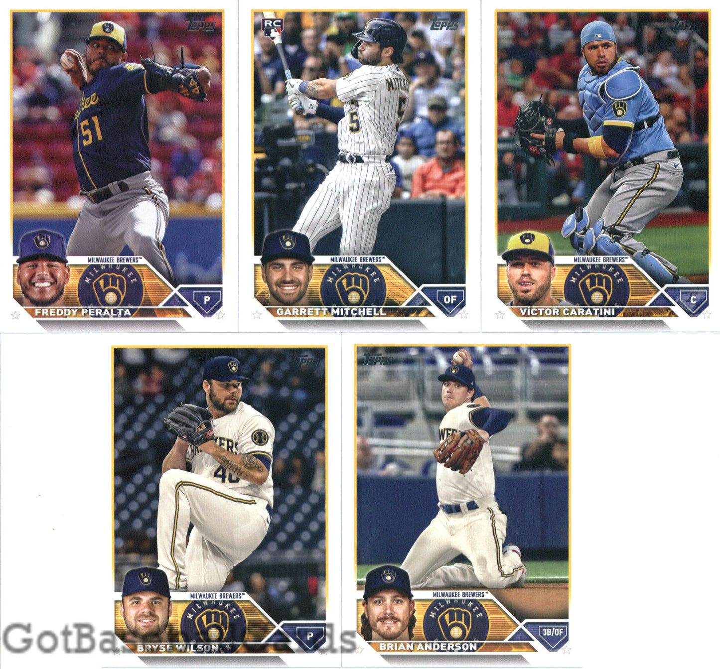 2023 Topps Complete Set (Series 1 & 2) Milwaukee Brewers Team Set of 20 Cards