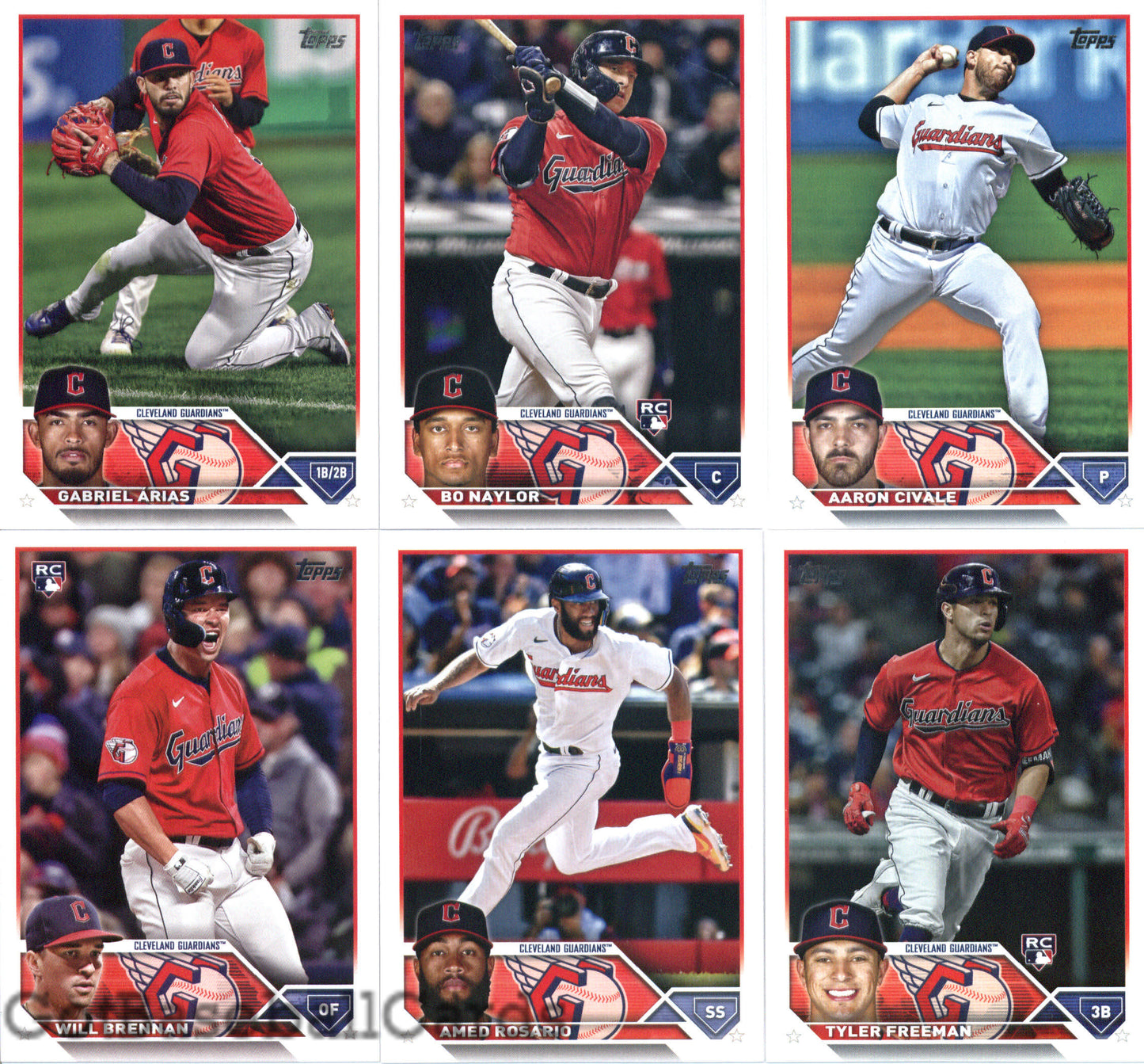 2023 Topps Complete Set (Series 1 & 2) Cleveland Guardians Team Set of 25 Cards