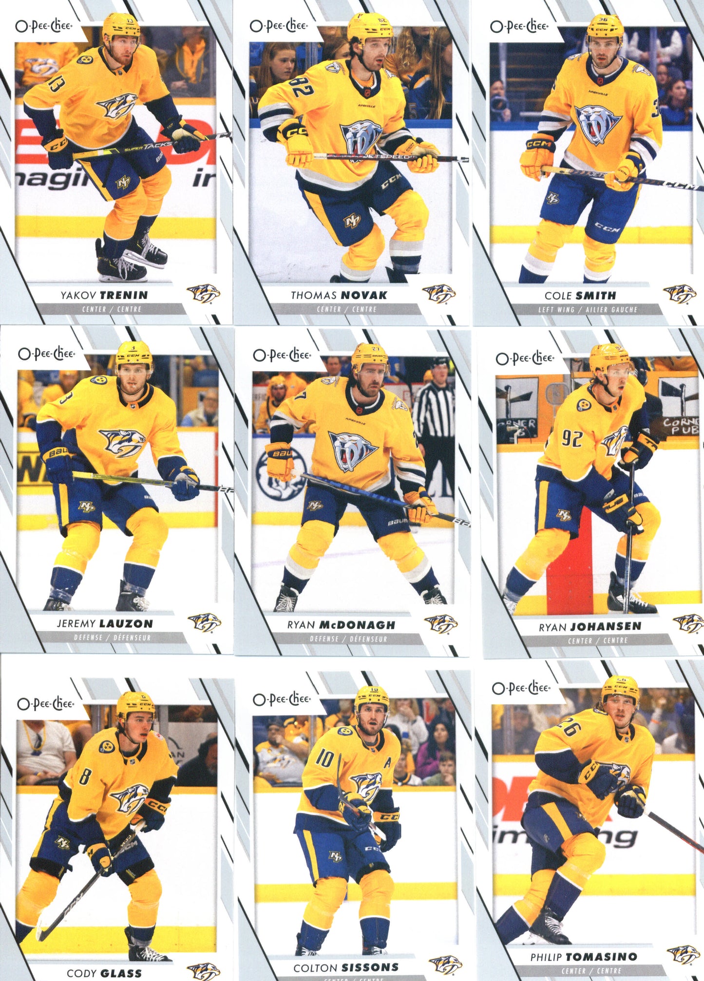 2023-24 O-Pee-Chee Veterans Nashville Predators Team Set of 16 Cards