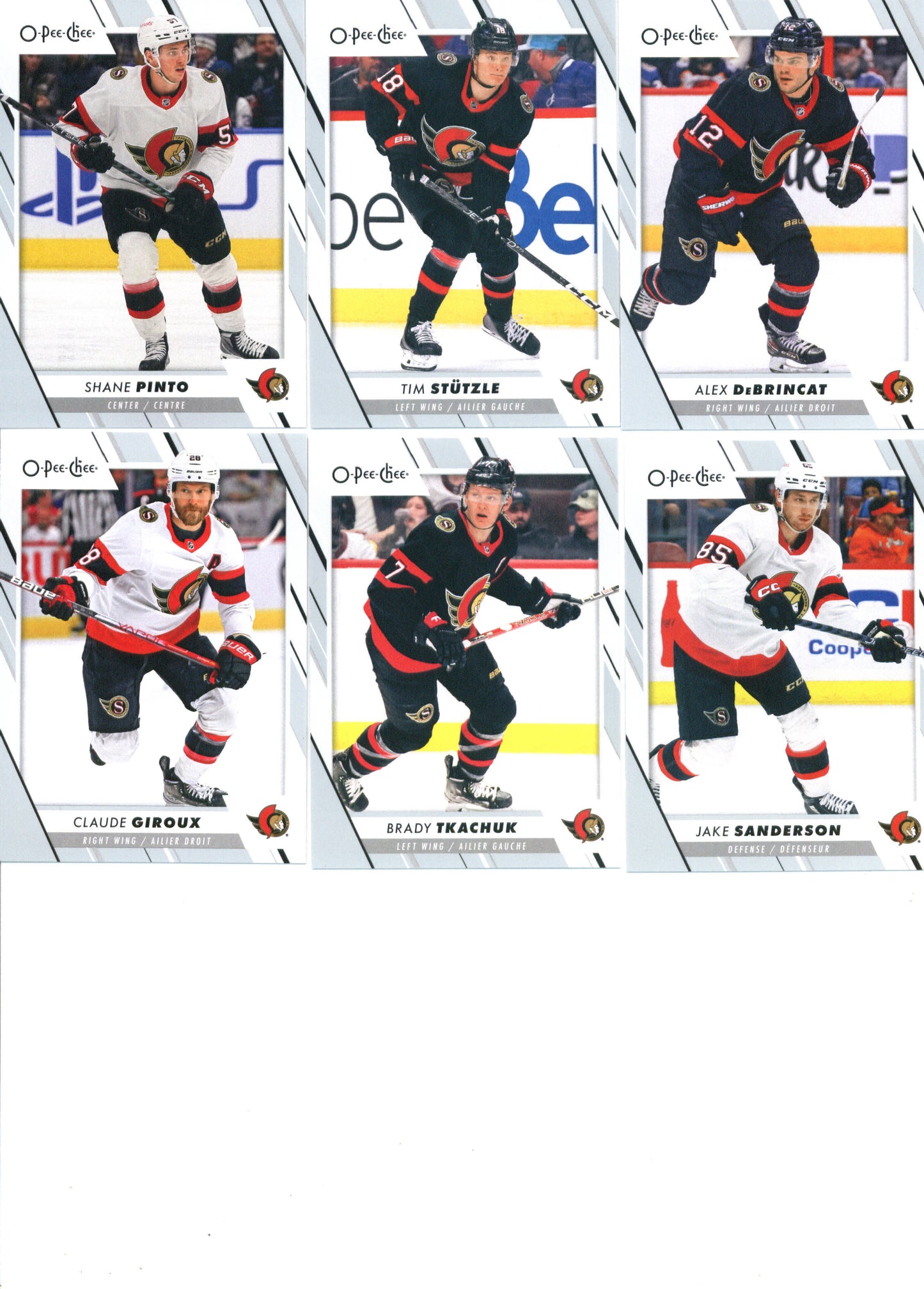 2023-24 O-Pee-Chee Veterans Ottawa Senators Team Set of 16 Cards