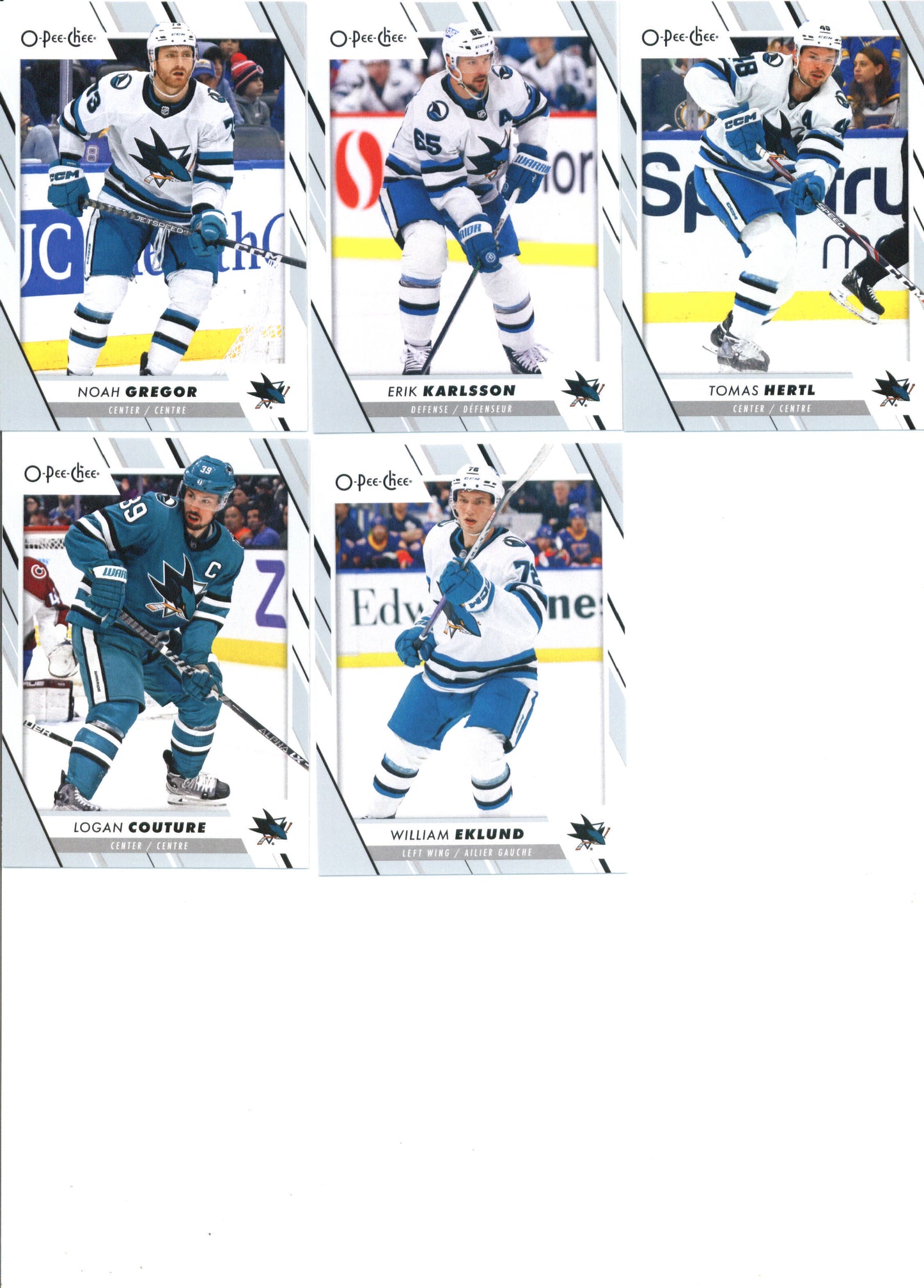 2023-24 O-Pee-Chee Veterans San Jose Sharks Team Set of 15 Cards