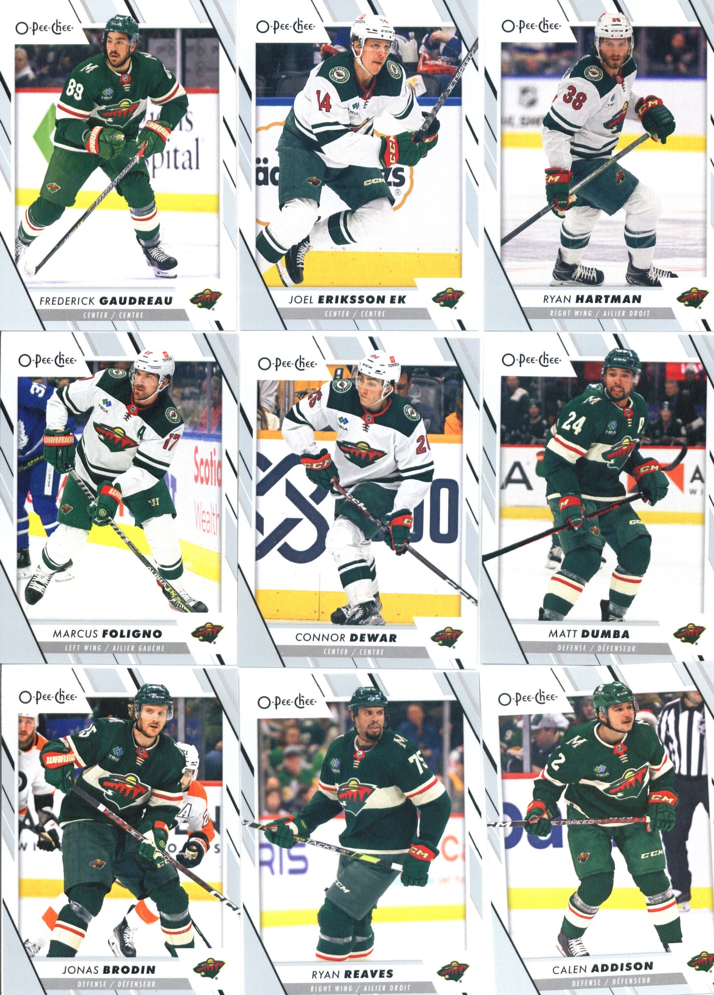 2023-24 O-Pee-Chee Veterans Minnesota Wild Team Set of 16 Cards