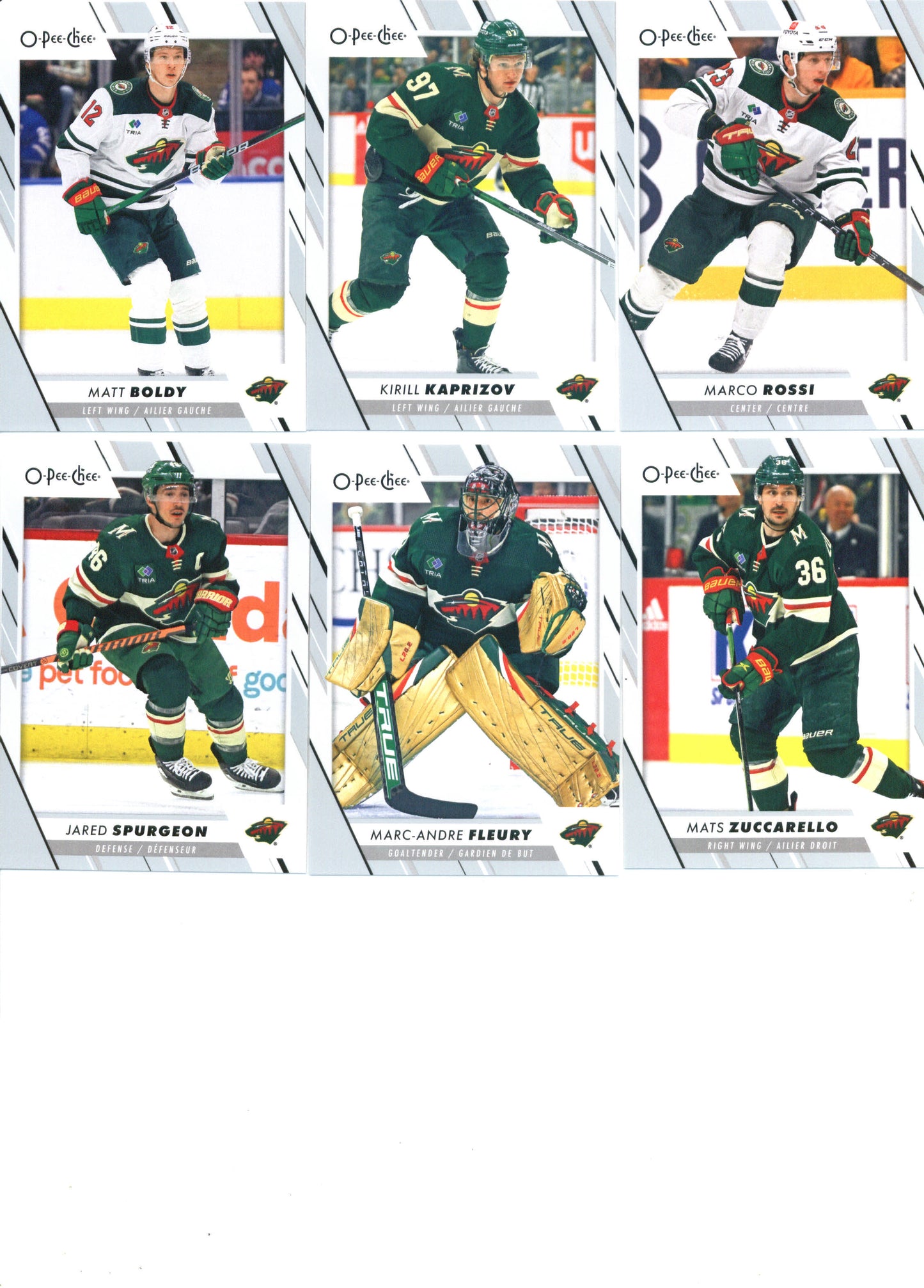 2023-24 O-Pee-Chee Veterans Minnesota Wild Team Set of 16 Cards