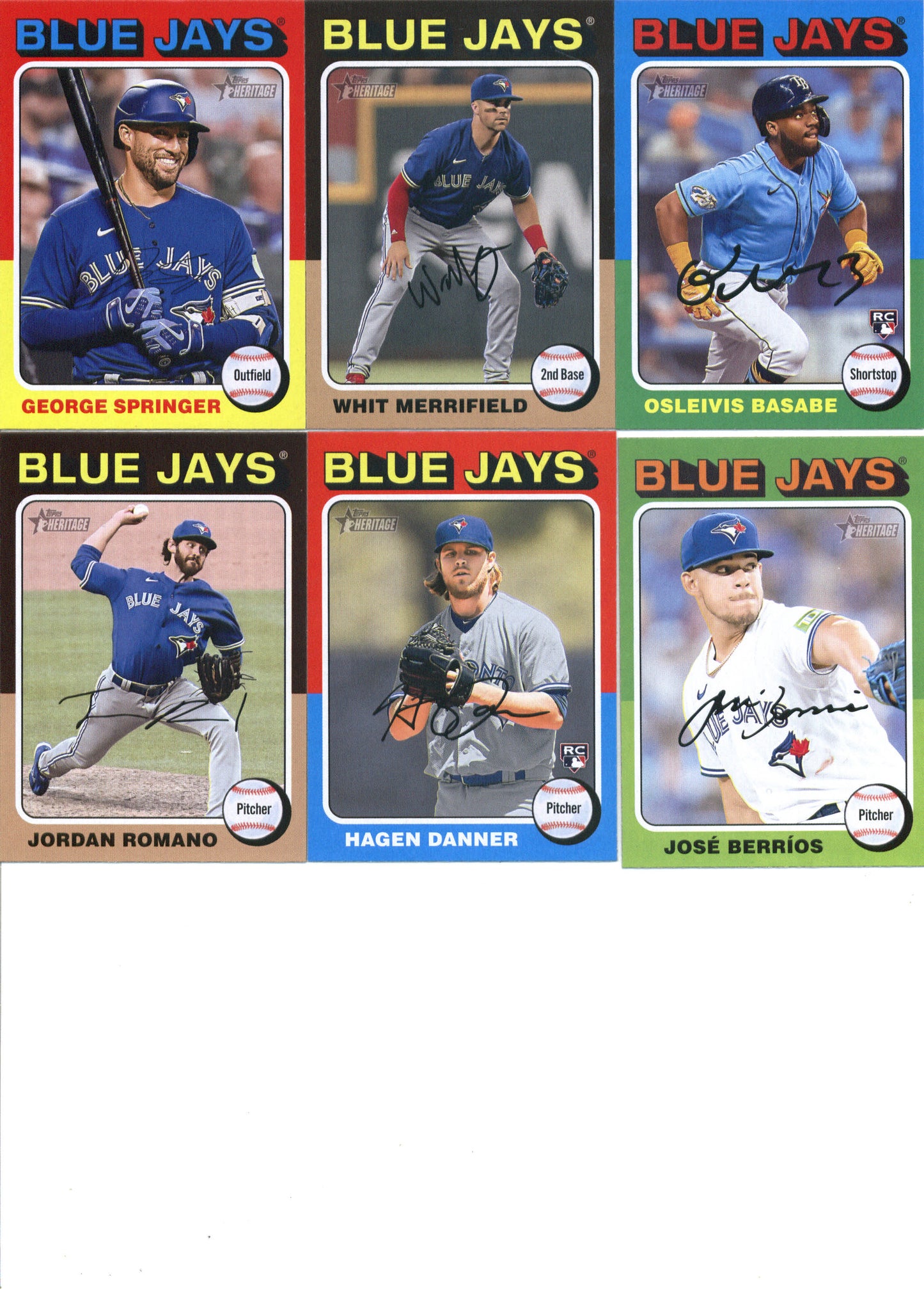 2024 Topps Heritage Toronto Blue Jays Team Set of 15 Cards