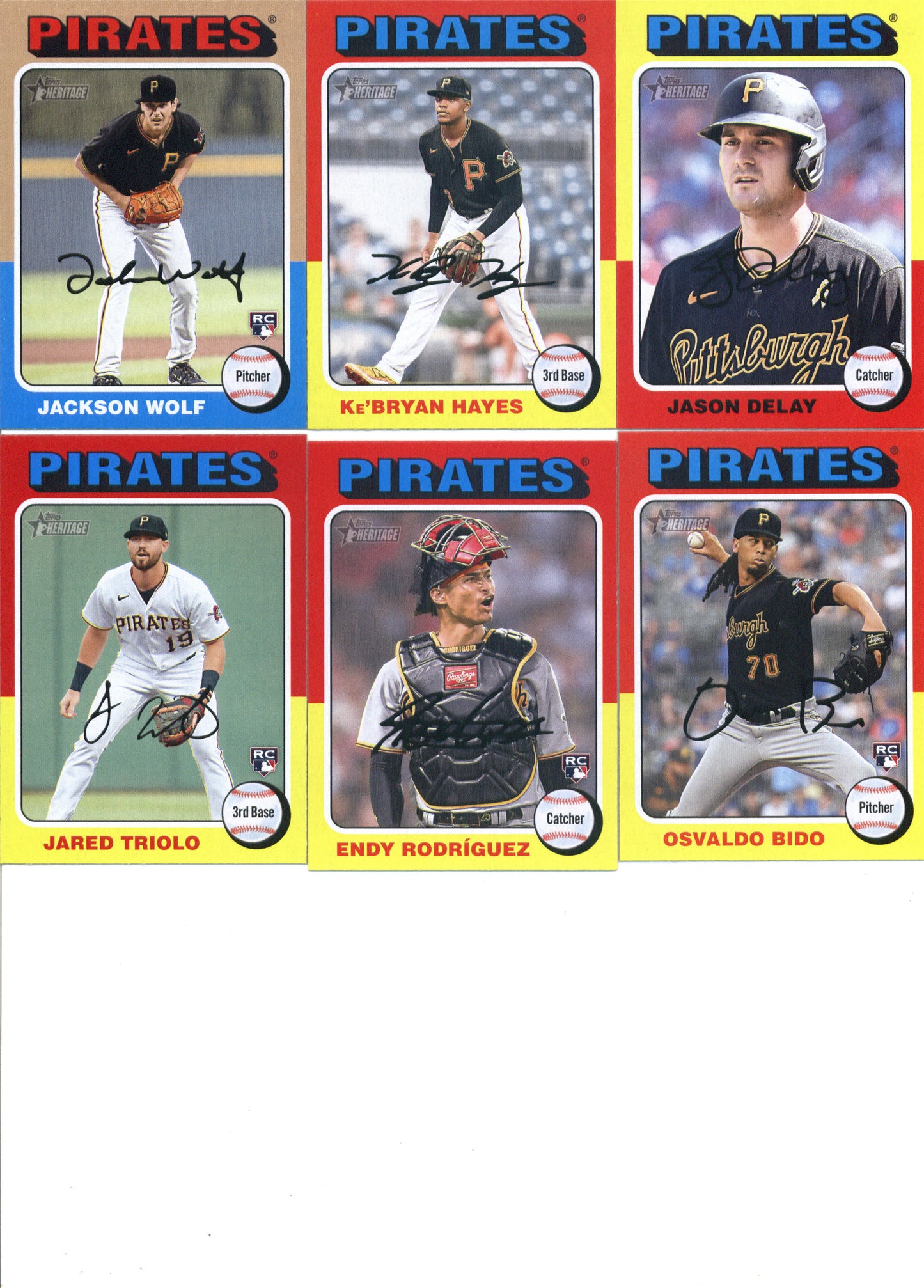 2024 Topps Heritage Pittsburgh Pirates Team Set of 15 Cards