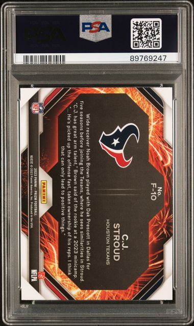 2023 Prizm #F10 - CJ Stroud Fire Works PSA 10 GEM MT