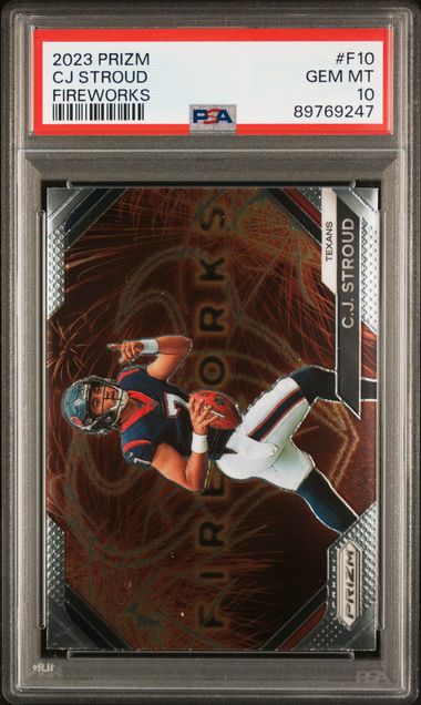 2023 Prizm #F10 - CJ Stroud Fire Works PSA 10 GEM MT