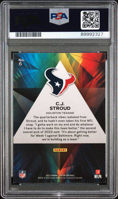 2023 Prizm #6 - CJ Stroud Prizmatic PSA 10 GEM MT - GotBaseballCards