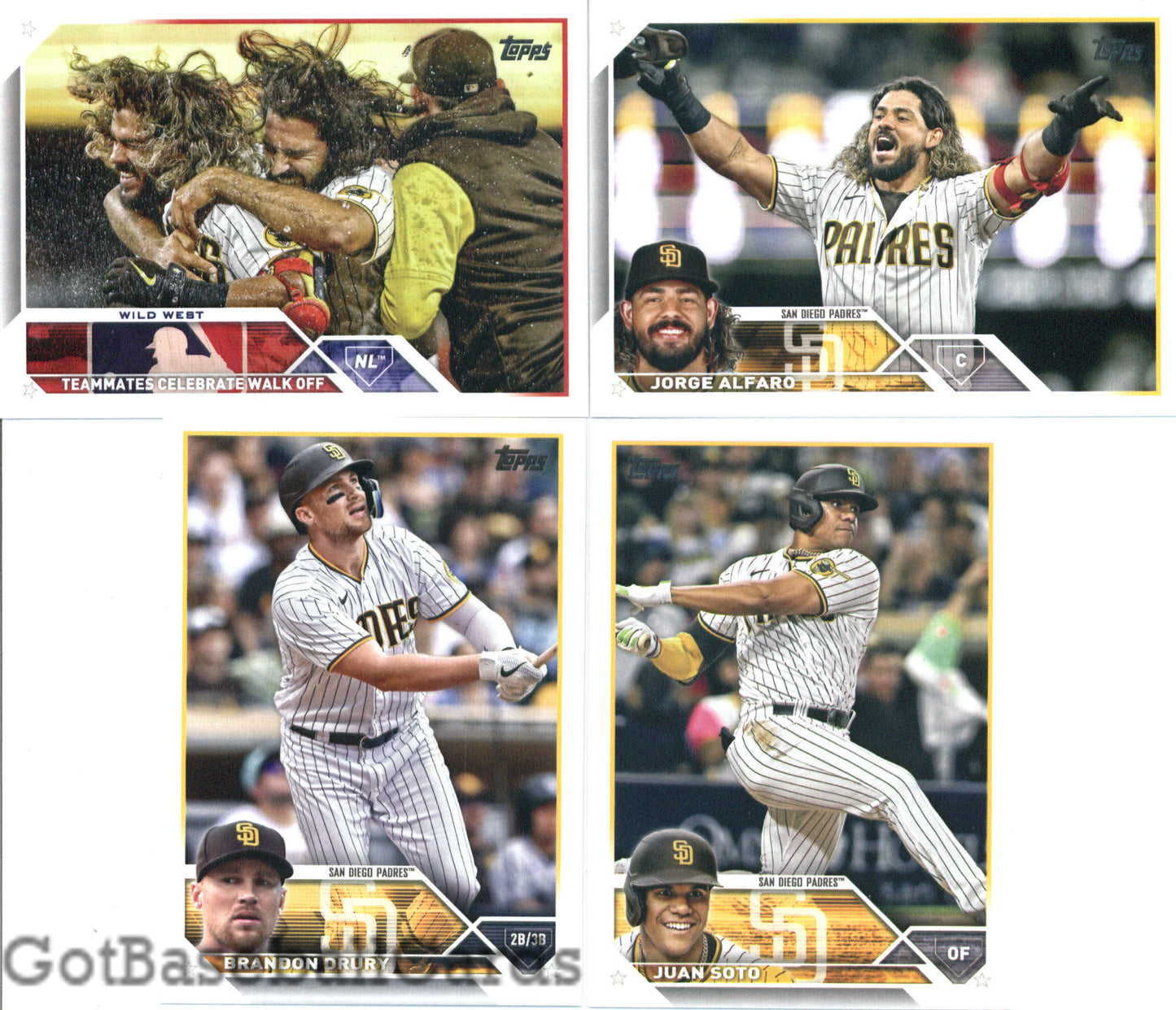2023 Topps Complete Set (Series 1 & 2) San Diego Padres Team Set of 22 Cards - GotBaseballCards