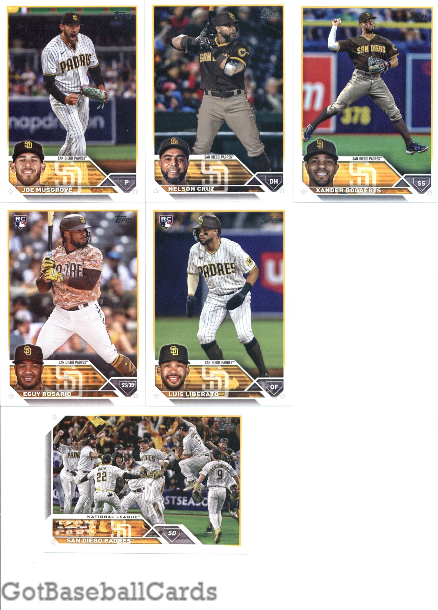 2023 Topps Complete Set (Series 1 & 2) San Diego Padres Team Set of 22 Cards - GotBaseballCards