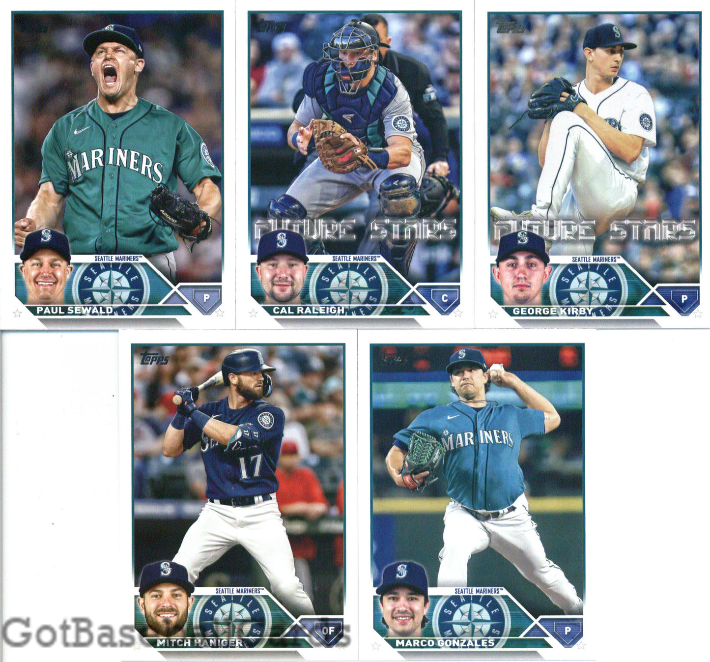 2023 Topps Complete Set (Series 1 & 2) Seattle Mariners Team Set of 20 Cards - GotBaseballCards