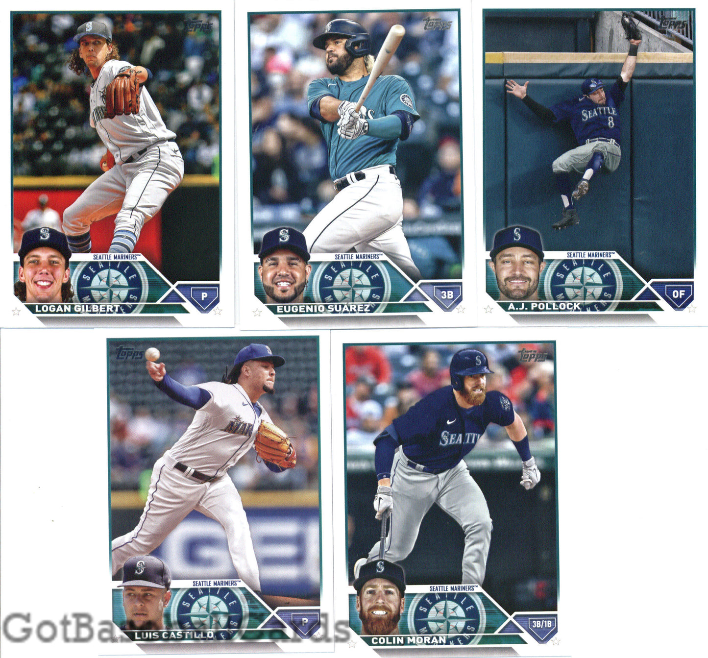 2023 Topps Complete Set (Series 1 & 2) Seattle Mariners Team Set of 20 Cards - GotBaseballCards
