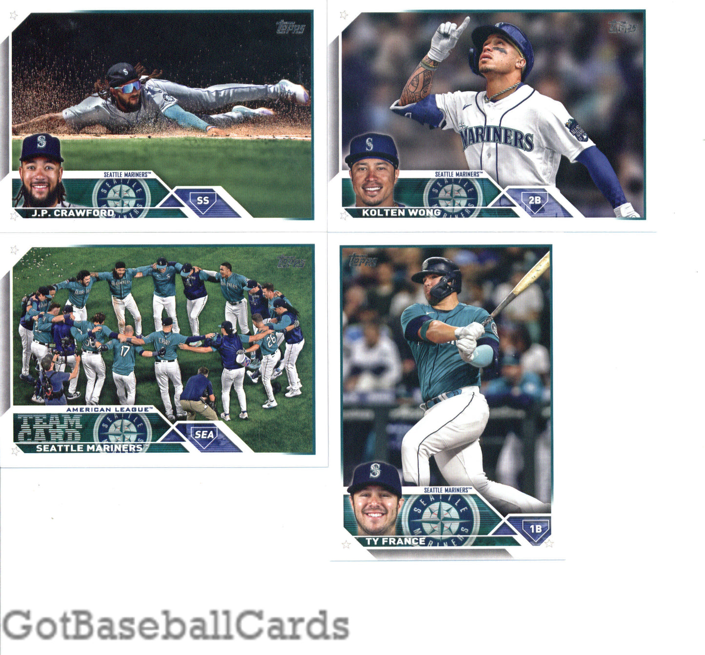 2023 Topps Complete Set (Series 1 & 2) Seattle Mariners Team Set of 20 Cards - GotBaseballCards