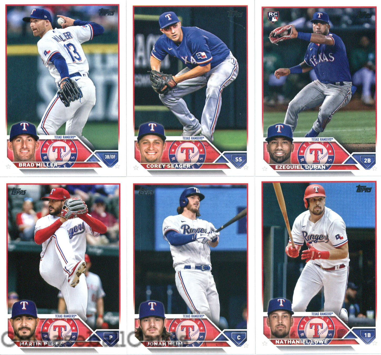 2023 Topps Complete Set (Series 1 & 2) Texas Rangers Team Set of 20 Cards - GotBaseballCards