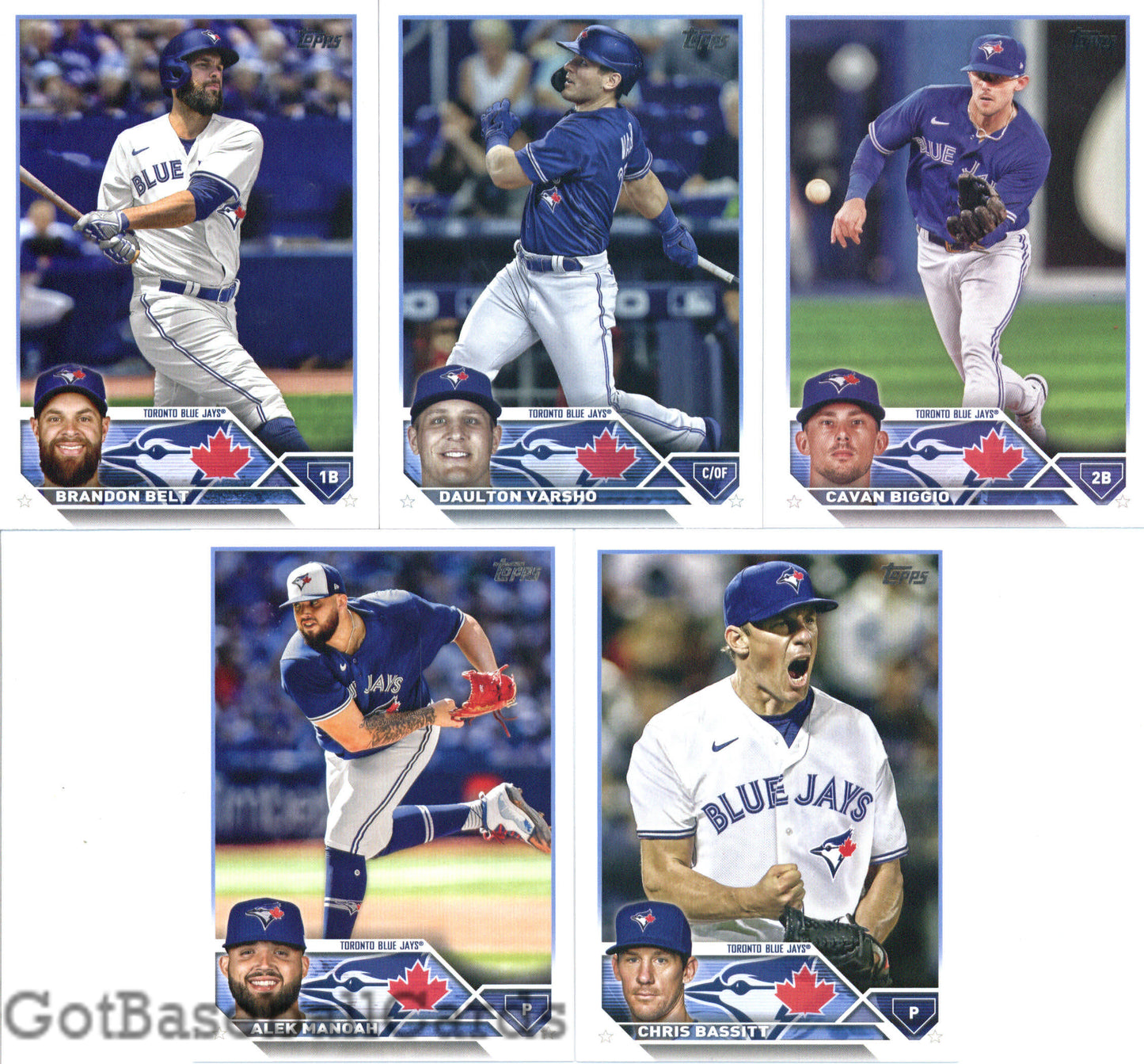 2023 Topps Complete Set (Series 1 & 2) Toronto Blue Jays Team Set of 21 Cards - GotBaseballCards