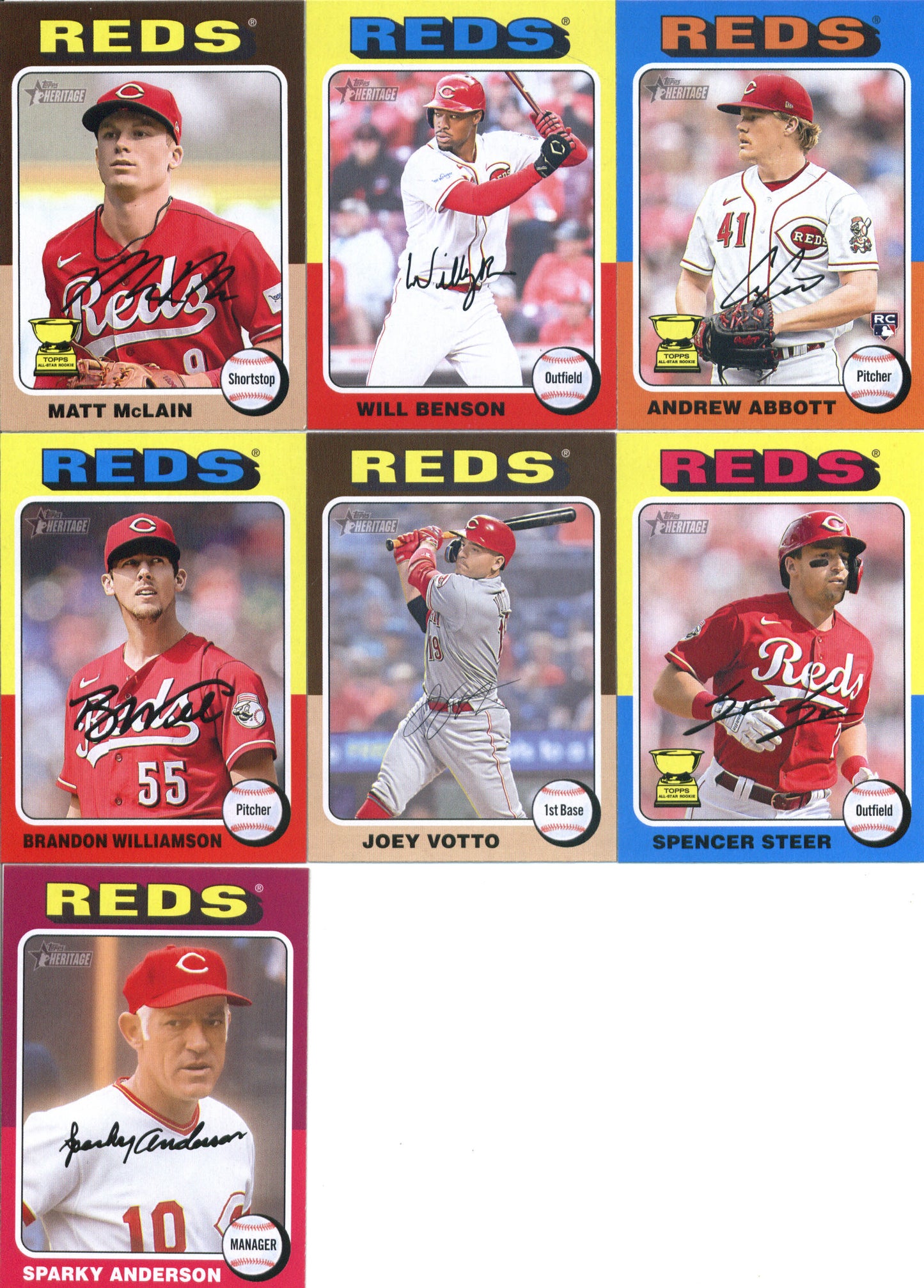 2024 Topps Heritage Cincinnati Reds Team Set of 13 Cards - GotBaseballCards