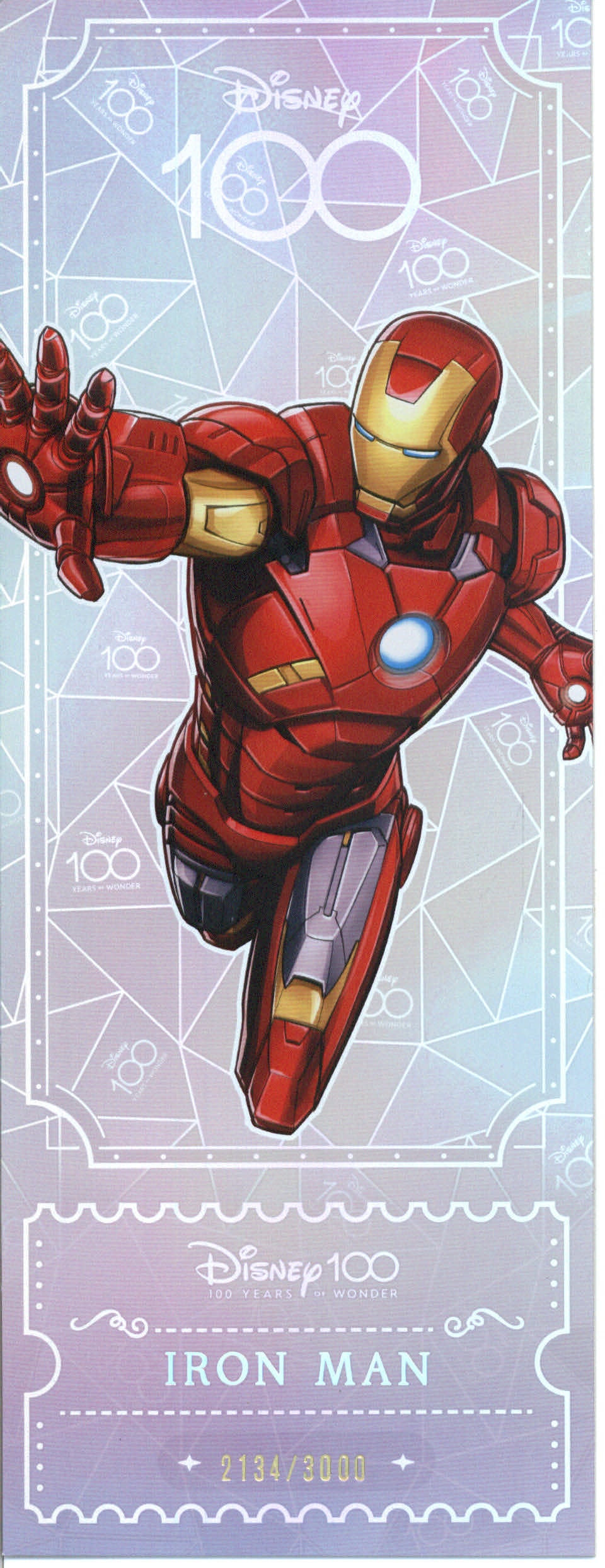 2023 Kakawow Disney 100 Ticket Iron Man #/3000 - GotBaseballCards