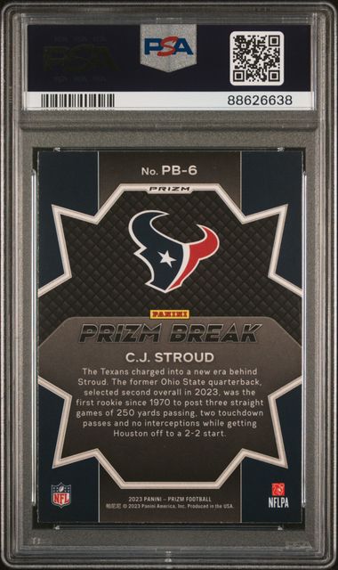 2023 Prizm #PB6 - CJ Stroud Prizm Break-Green PSA 9 MINT - GotBaseballCards