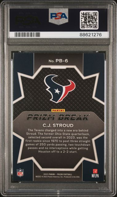 2023 Prizm #PB6 - CJ Stroud Prizm Break PSA 9 Mint - GotBaseballCards