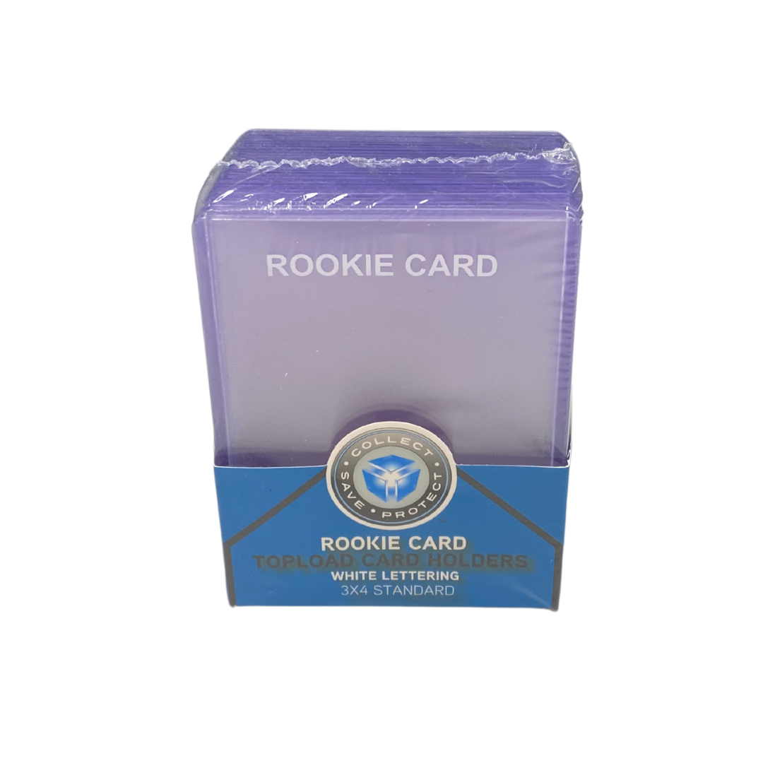 Rookie Card Topload Card Holder White Lettering (25 Count) - GotBaseballCards