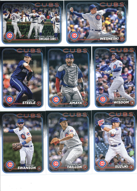2024 Topps Series 1 Chicago Cubs Team Set of 12 Cards