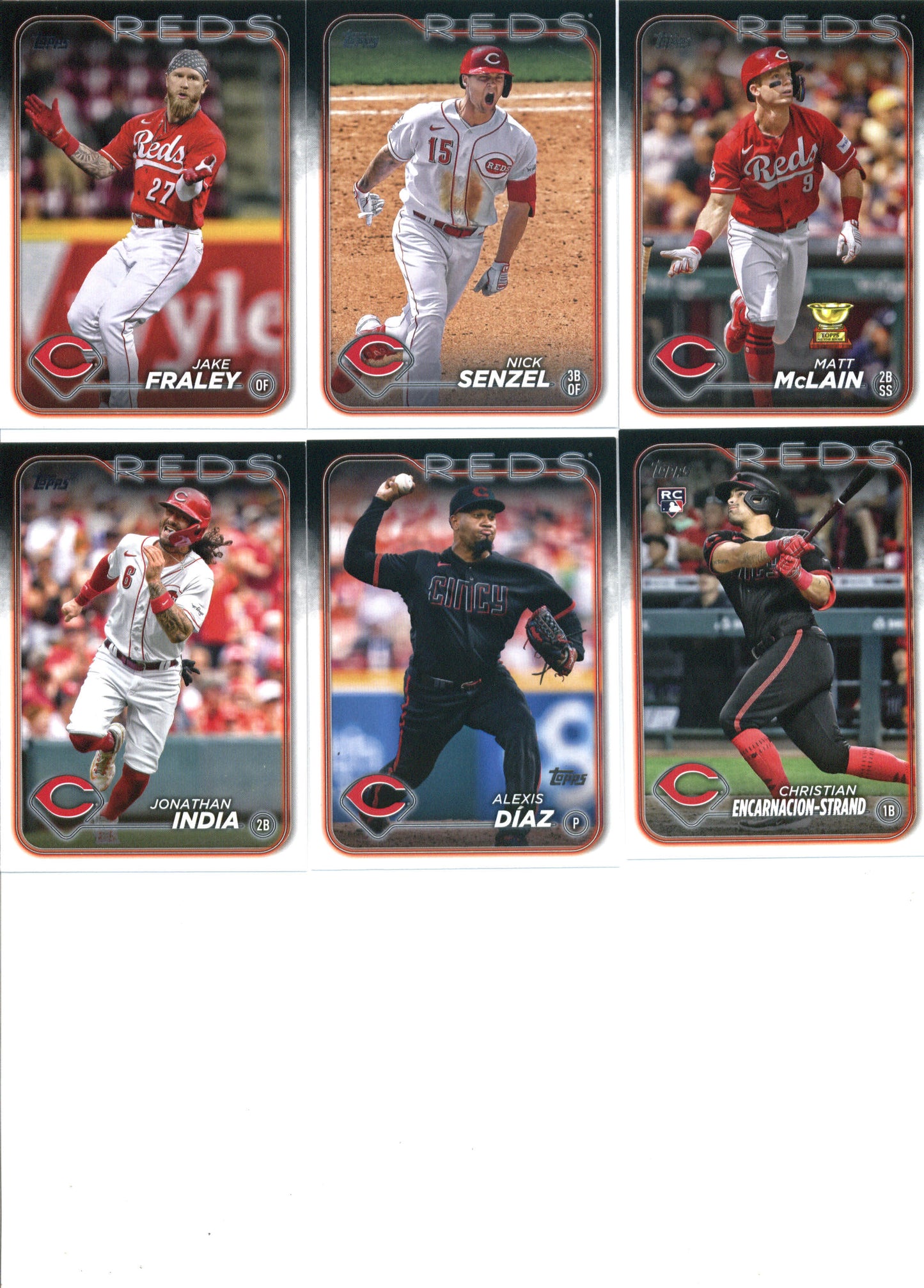 2024 Topps Series 1 Cincinnati Reds Team Set of 12 Cards