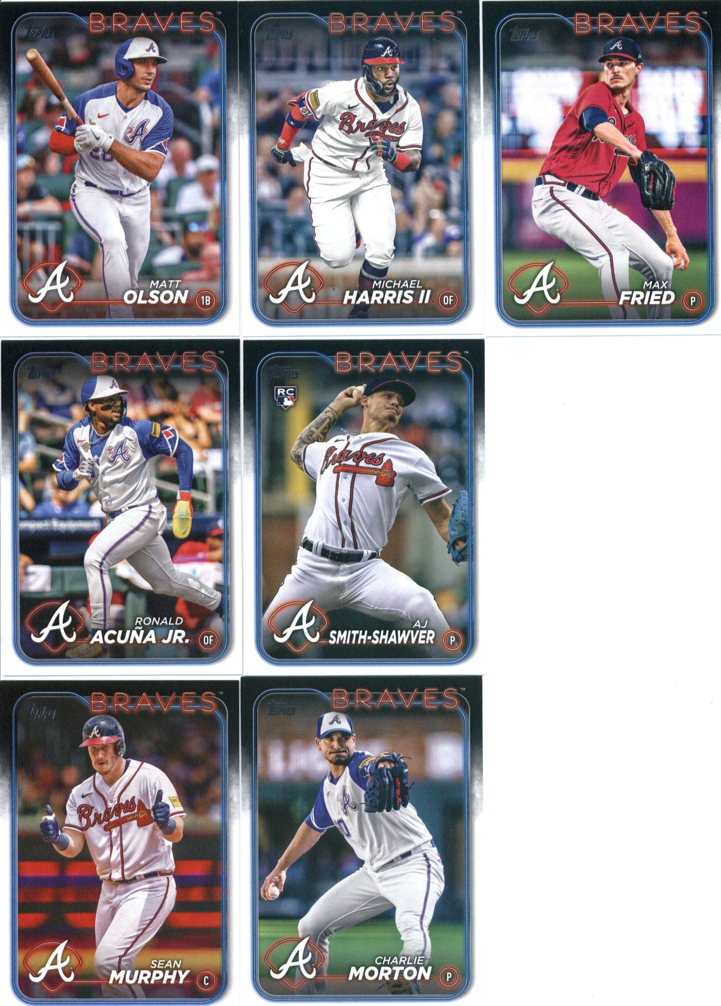 2024 Topps Series 1 Atlanta Braves Team Set of 12 Cards - GotBaseballCards