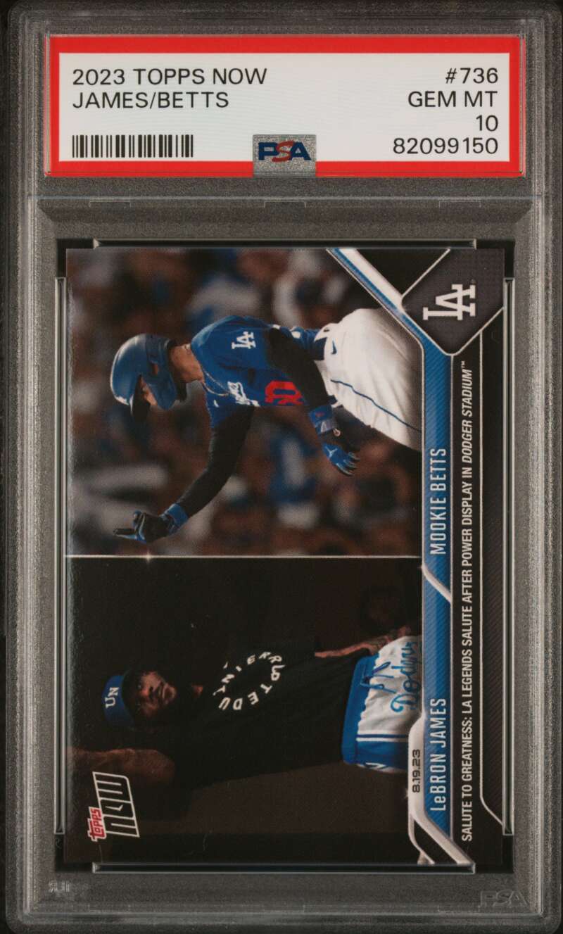 2023 Topps Now #736 LeBron James/Mookie Betts Los Angeles PSA 10 Gem Mint (150) Image 1