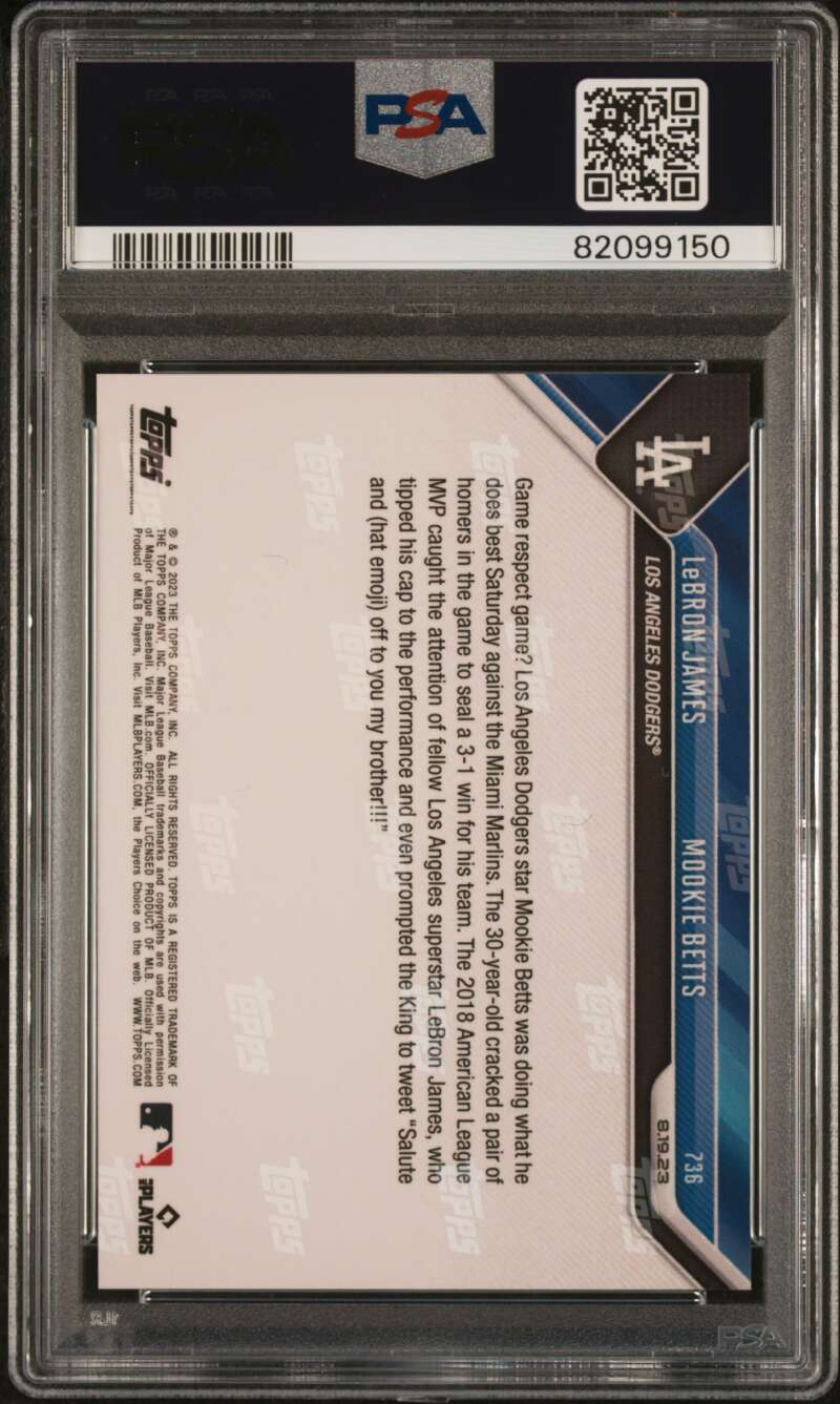 2023 Topps Now #736 LeBron James/Mookie Betts Los Angeles PSA 10 Gem Mint (150) Image 2