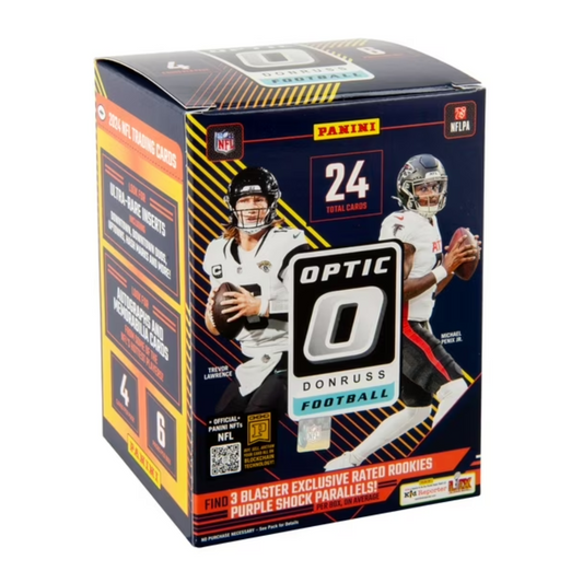 2024 Panini Donruss Optic Football Retail Blaster Box (Purple Shock) - GotBaseballCards