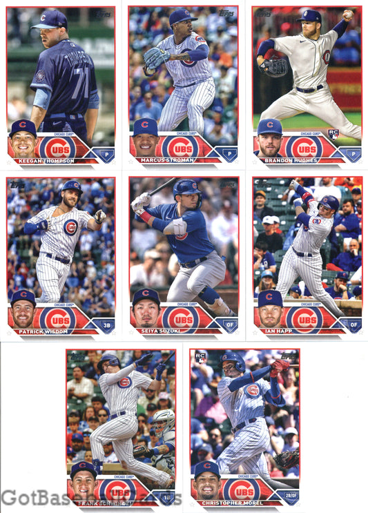 2023 Topps Complete Set (Series 1 & 2) Chicago Cubs Team Set of 25 Cards