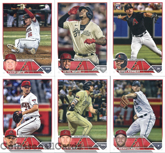 2023 Topps Complete Set (Series 1 & 2) Arizona Diamondbacks Team Set of 23 Cards