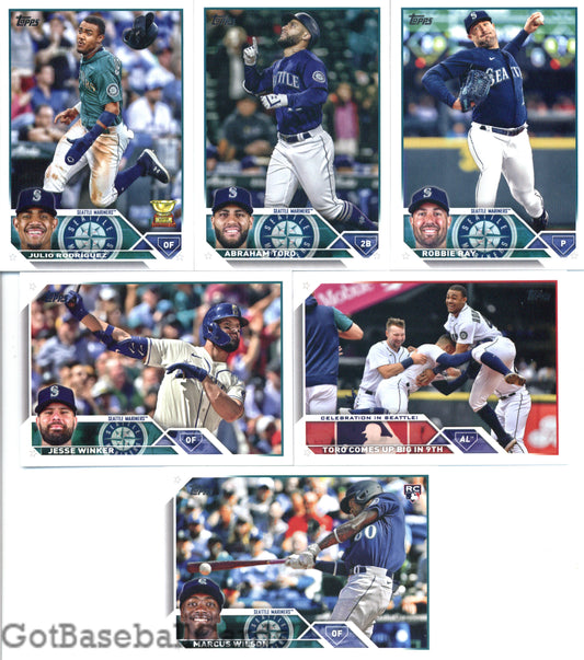 2023 Topps Complete Set (Series 1 & 2) Seattle Mariners Team Set of 20 Cards