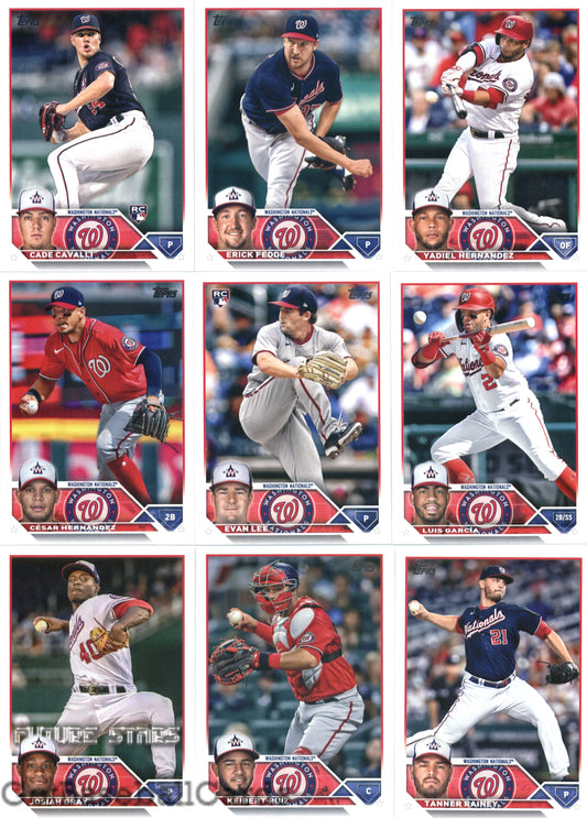 2023 Topps Complete Set (Series 1 & 2) Washington Nationals Team Set of 18 Cards