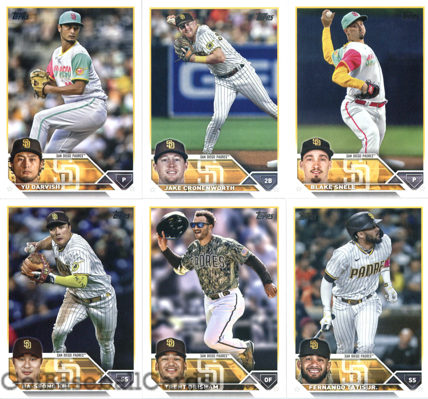 2023 Topps Complete Set (Series 1 & 2) San Diego Padres Team Set of 22 Cards