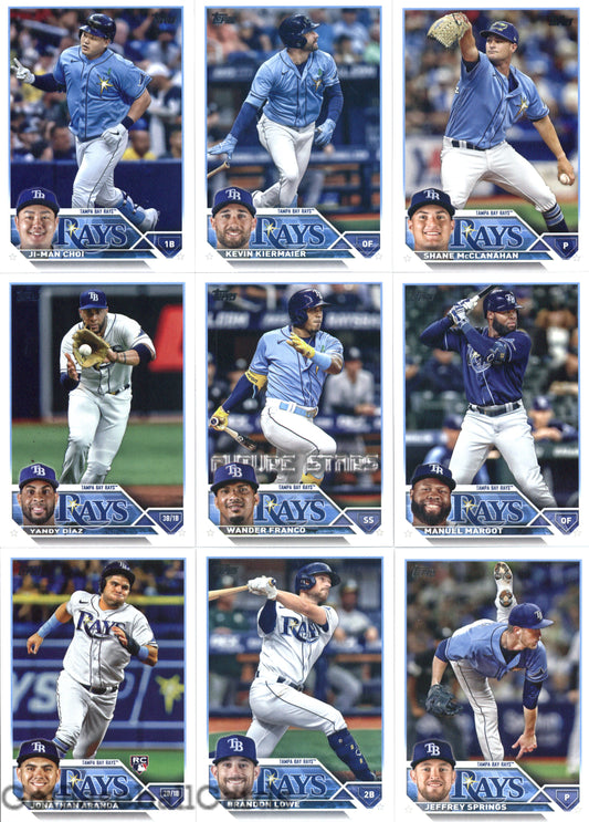 2023 Topps Complete Set (Series 1 & 2) Tampa Bay Rays Team Set of 16 Cards