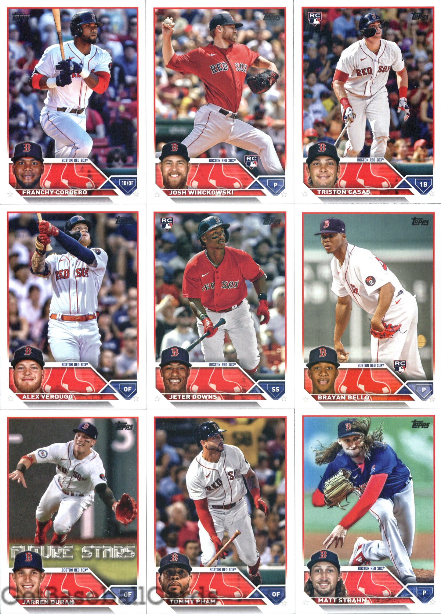 2023 Topps Complete Set (Series 1 & 2) Boston Red Sox Team Set of 22 Cards