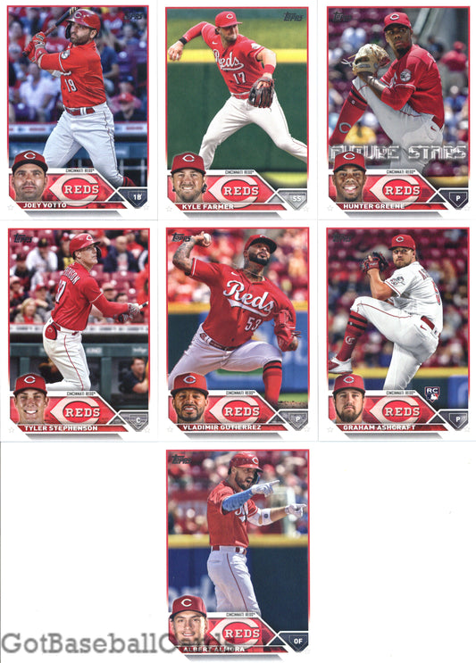 2023 Topps Complete Set (Series 1 & 2) Cincinnati Reds Team Set of 21 Cards