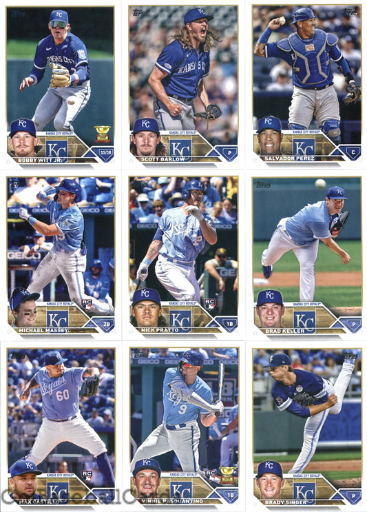 2023 Topps Complete Set (Series 1 & 2) Kansas City Royals Team Set of 21 Cards