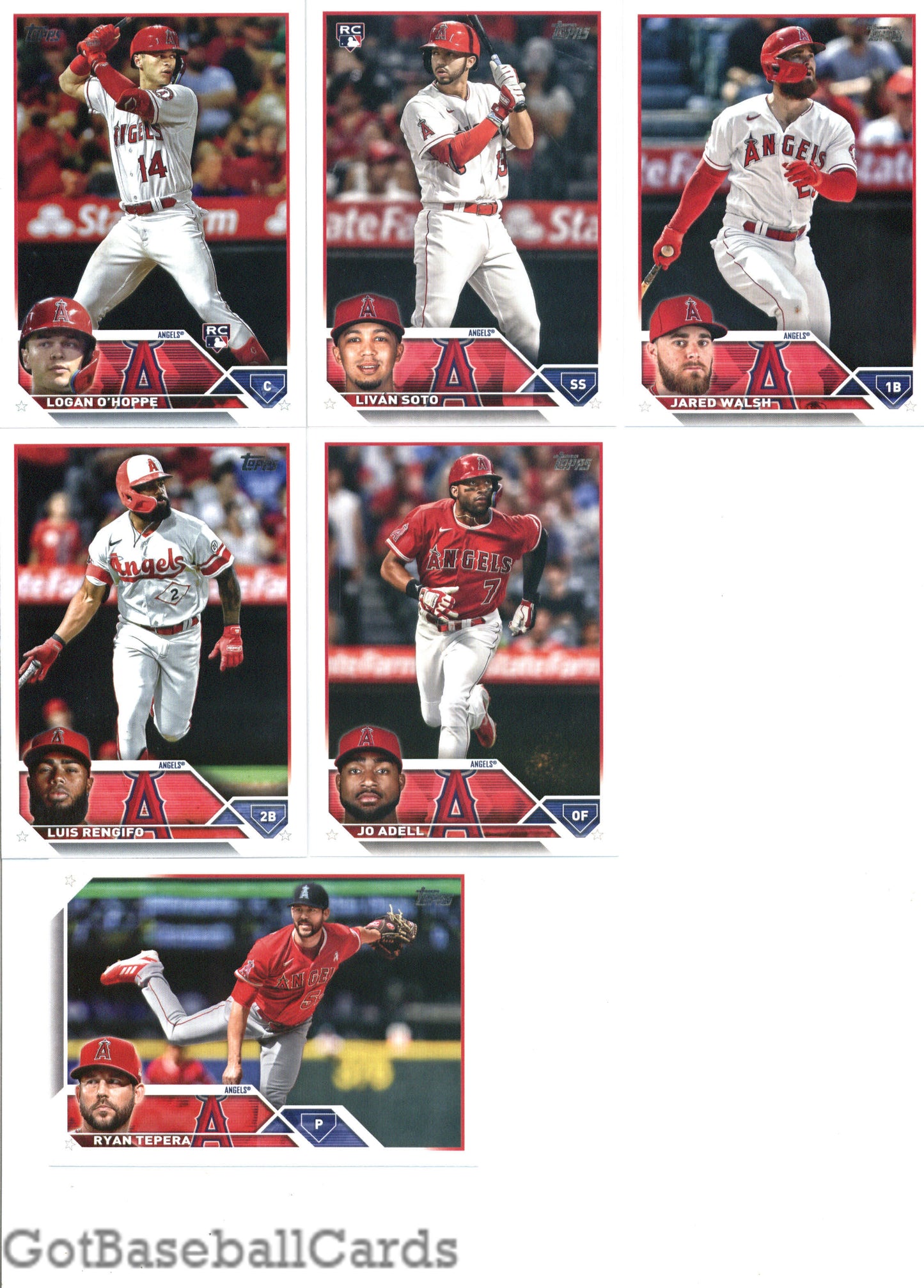 2023 Topps Complete Master Los Angeles Angels Team Set of 34 Cards