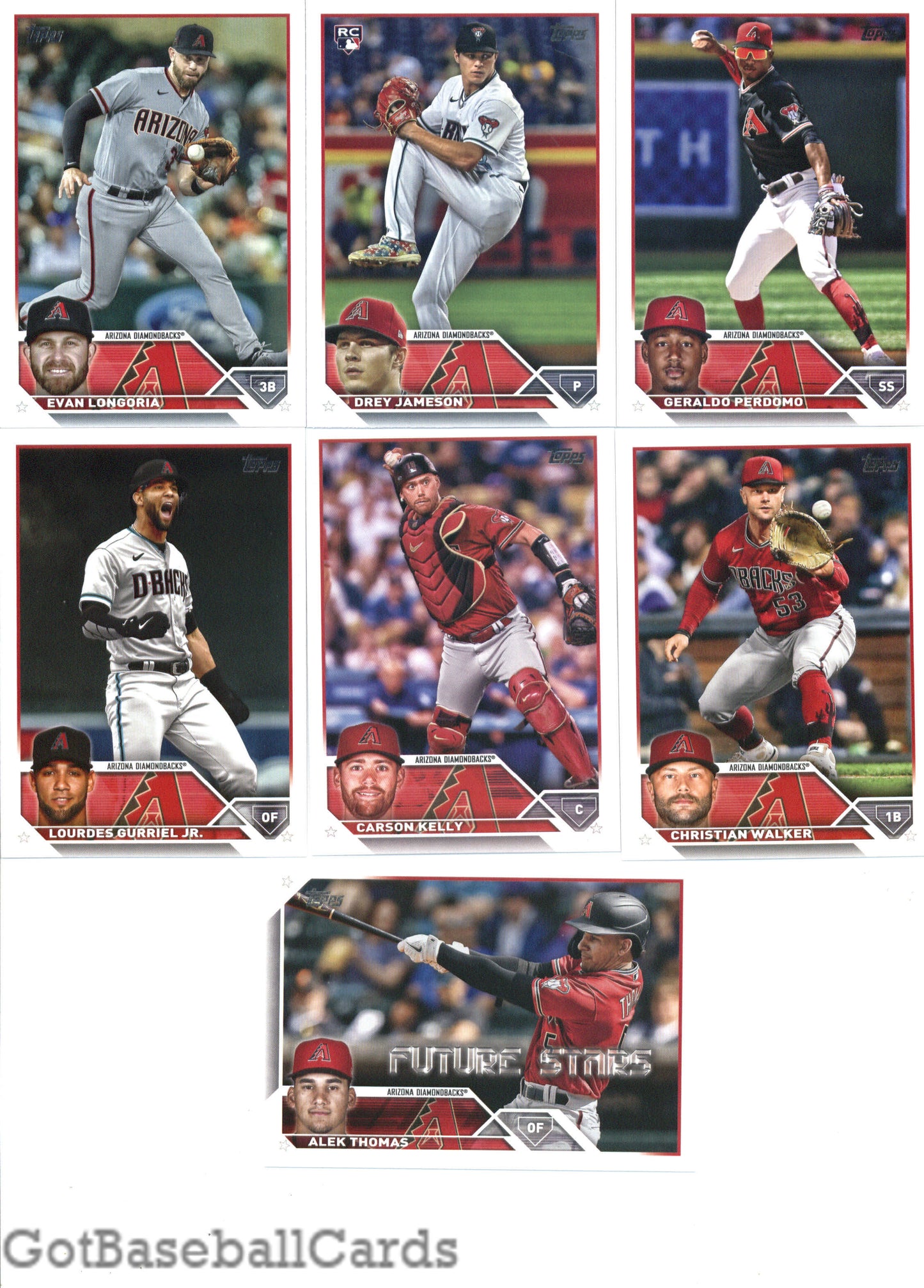 2023 Topps Complete Set (Series 1 & 2) Arizona Diamondbacks Team Set of 23 Cards