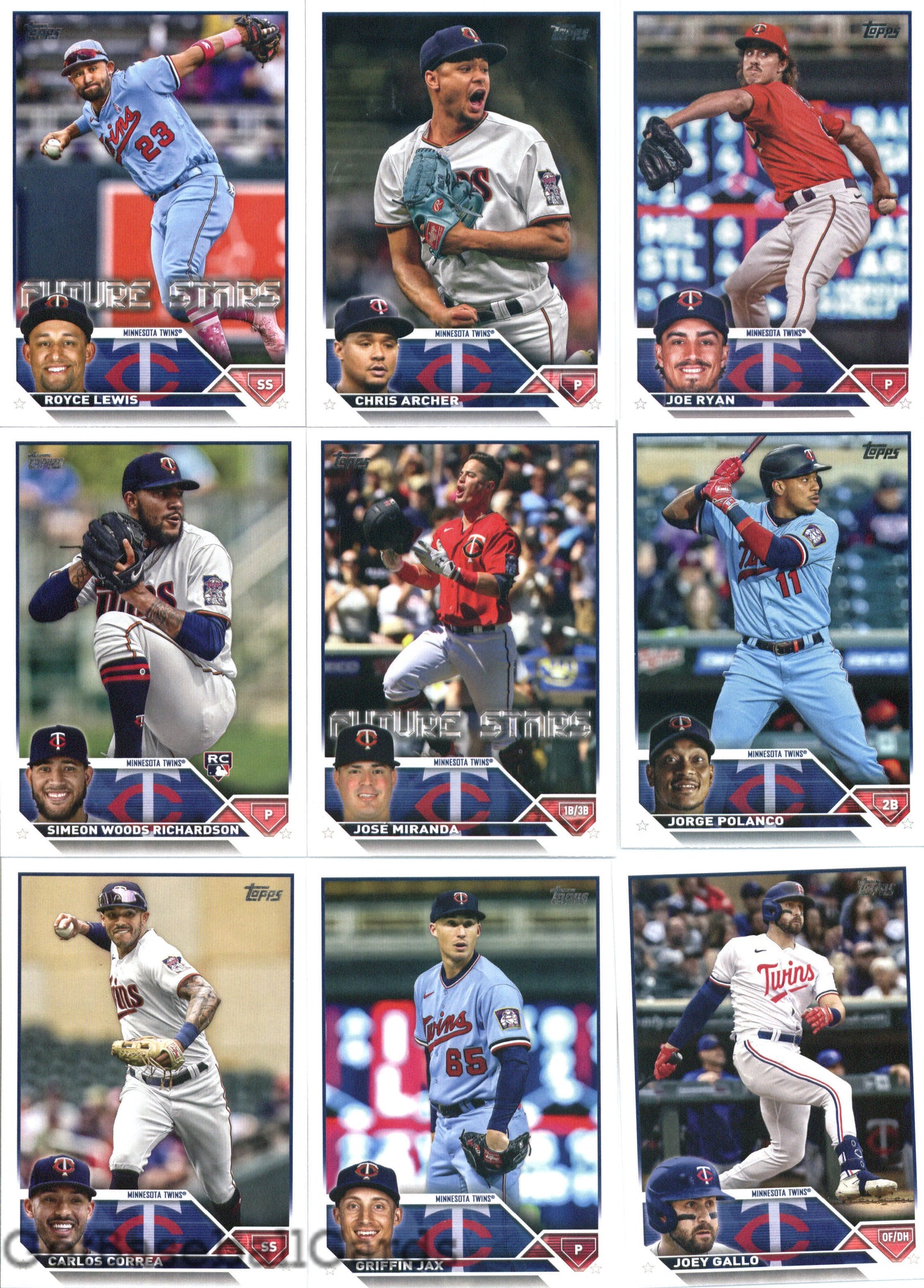 2023 Topps Complete Master Minnesota Twins Team Set of 39 Cards