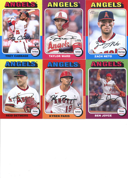 2024 Topps Heritage Los Angeles Angels Team Set of 11 Cards