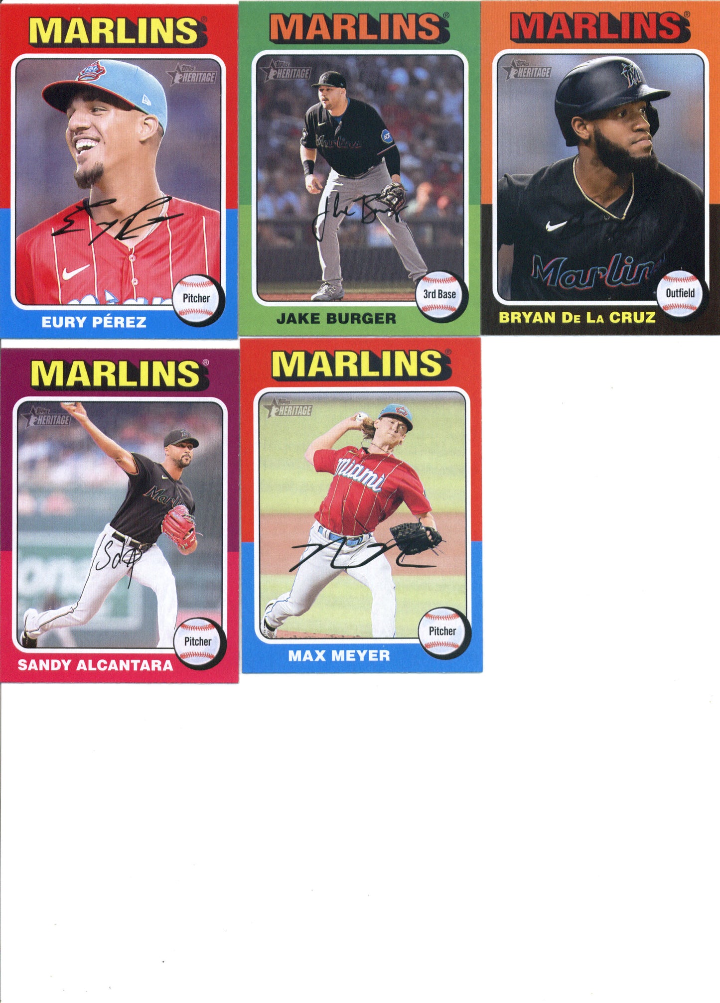 2024 Topps Heritage Miami Marlins Team Set of 14 Cards